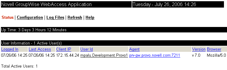 Web console for the WebAccess Application