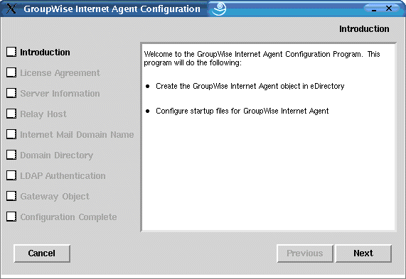 Internet Agent Configuration program