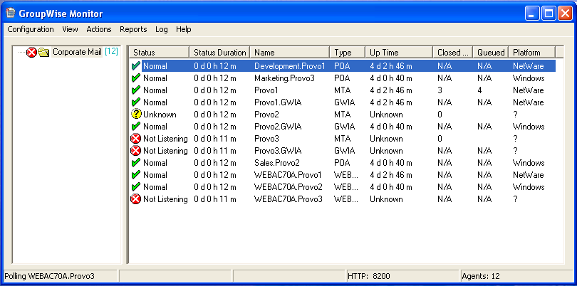 Monitor Agent console