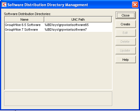Software Distribution Directory Management dialog box
