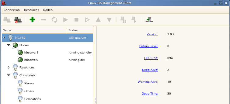 HA Management Client window