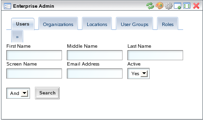 Enterprise Admin portlet