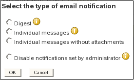 E-Mail Notification folder properties