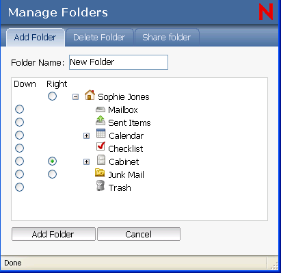 Showing how to add a new folder