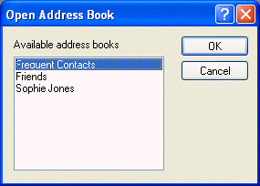 Open Address Book dialog box