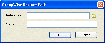 GroupWise Restore Path dialog box