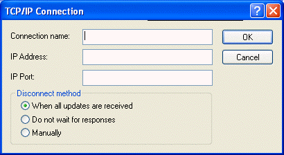 TCP/IP Connection dialog box