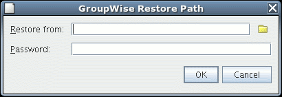 GroupWise Restore Path dialog box