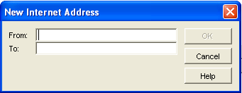 New Internet Address dialog box