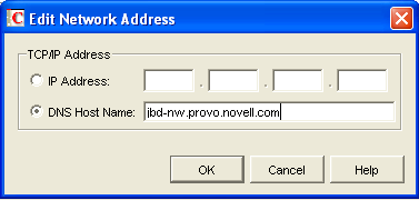 Edit Network Address dialog box
