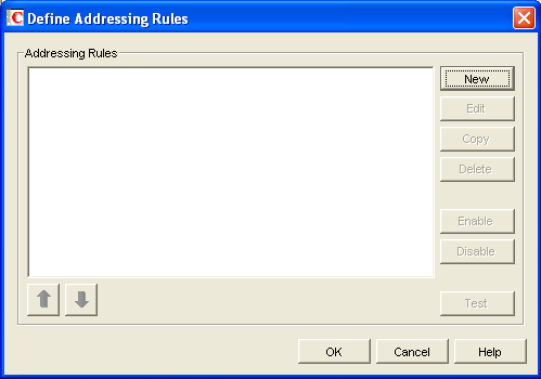Define Addressing Rules dialog box