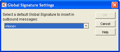 Global Signature Settings dialog box