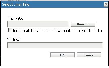 Select .msi File dialog box