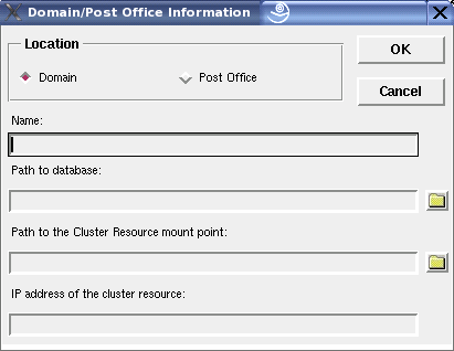 Domains / Post Offices page