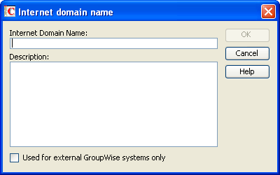 Internet Domain Name tab in the Internet Addressing dialog box