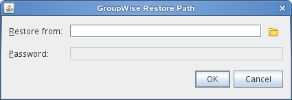 GroupWise Restore Path dialog box
