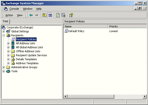 Recipient Policies container