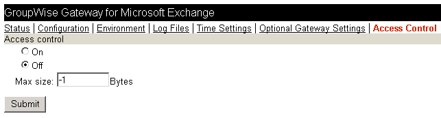 Web console Access Control page