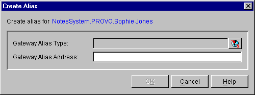Create Alias dialog box