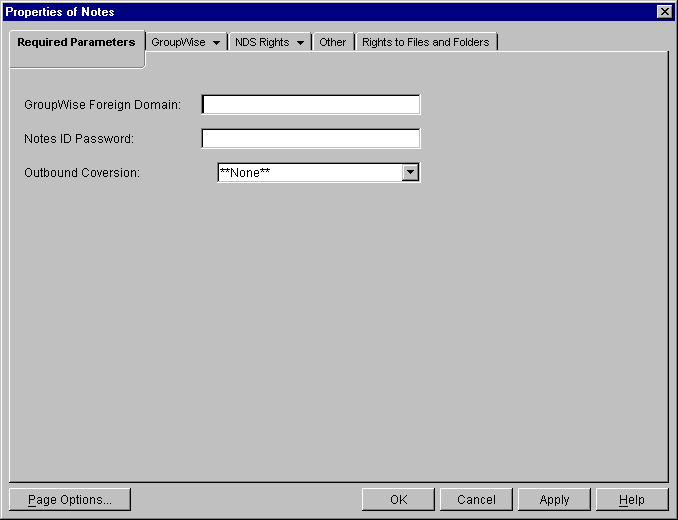 Required Parameters page