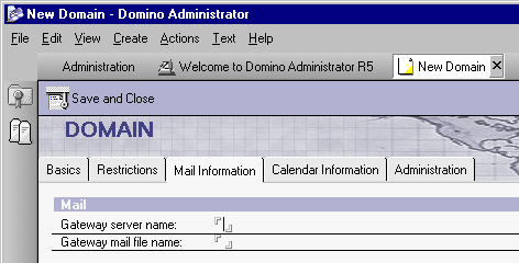 Mail Information tab