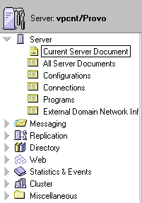 Server Tools menu