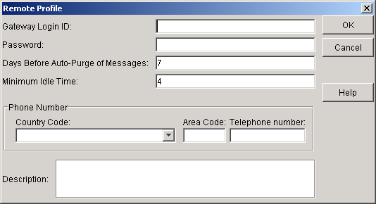 Remote Profile dialog box