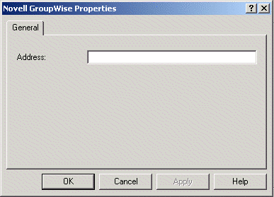 Novell GroupWise Properties dialog box