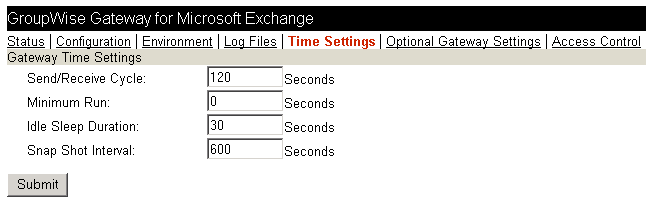 Web console Time Settings page