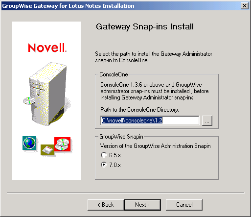 Gateway Snap-Ins Install page