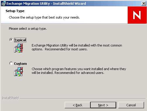 Setup Type dialog box