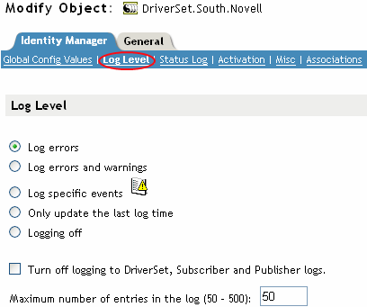Driver Set Log Level