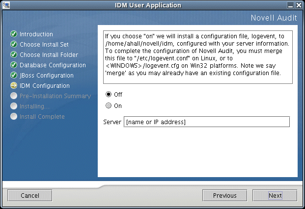 Installing a configuration file