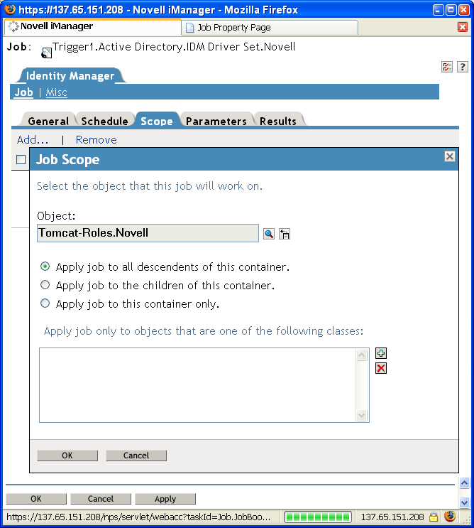 Specifying the job scope criteria