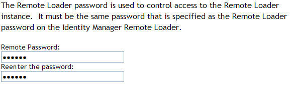Remote Loader password