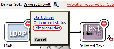 Edit Properties of the Driver Object