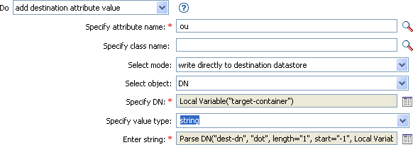 Add destination attribute value