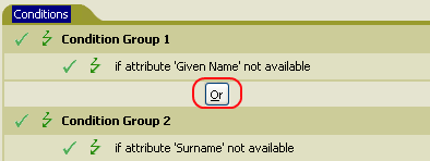 Change the condition group by clicking And/Or