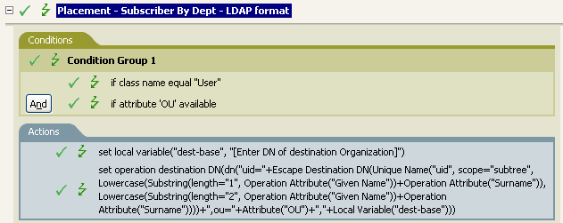 Placement - Subscriber By Dept - LDAP format