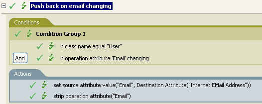 Policy of push back on email change