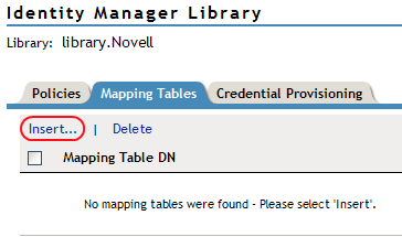 Adding a mapping table object to a library