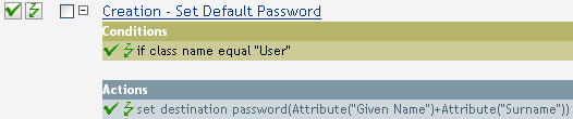 Creation - set default password