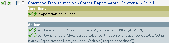Command Transformation - create department container - part 1