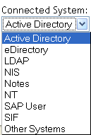 Selecting Active Directory as the connected system