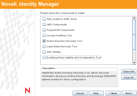 The Active Directory Discover Tool check box