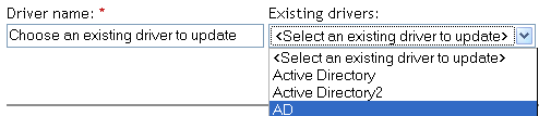 Selecting the existing driver