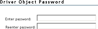 The Driver Object Password section