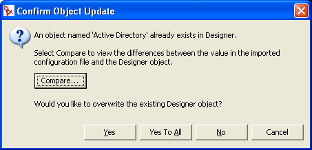 Confirm Object Update Window