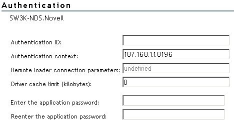 The Authentication section
