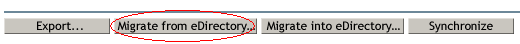 The Migrate from eDirectory option